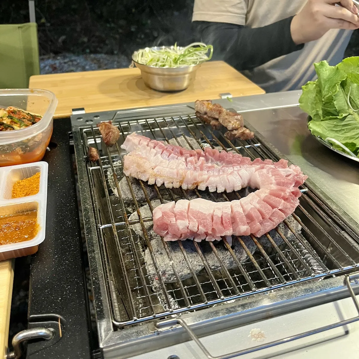 고길동 캠핑장 B27 저녁 식사